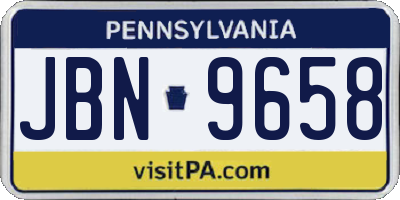 PA license plate JBN9658