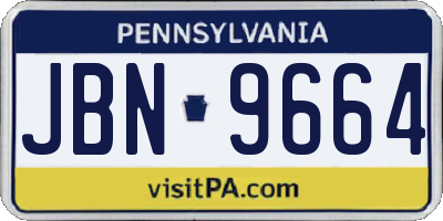 PA license plate JBN9664