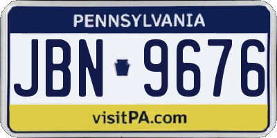 PA license plate JBN9676