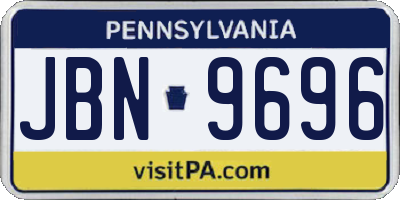 PA license plate JBN9696