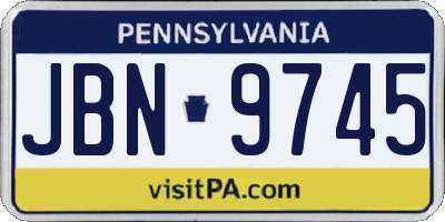 PA license plate JBN9745