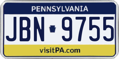 PA license plate JBN9755