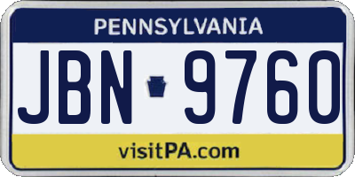 PA license plate JBN9760