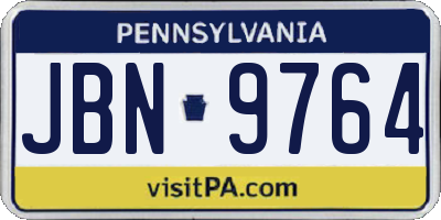 PA license plate JBN9764