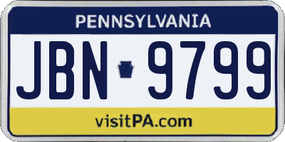 PA license plate JBN9799