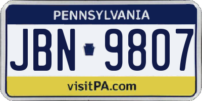 PA license plate JBN9807