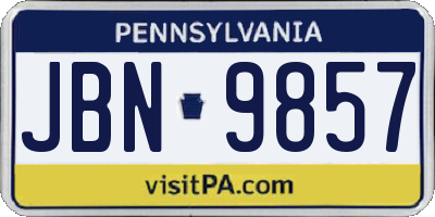 PA license plate JBN9857