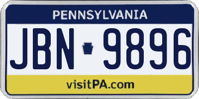 PA license plate JBN9896