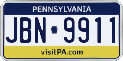 PA license plate JBN9911
