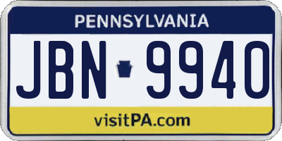 PA license plate JBN9940