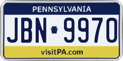 PA license plate JBN9970
