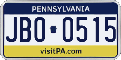 PA license plate JBO0515