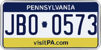 PA license plate JBO0573