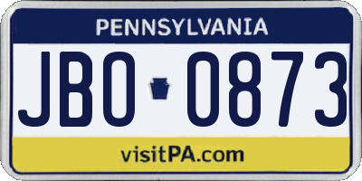PA license plate JBO0873