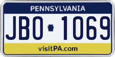 PA license plate JBO1069