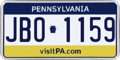 PA license plate JBO1159