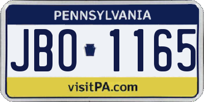 PA license plate JBO1165