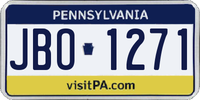 PA license plate JBO1271