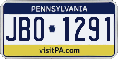 PA license plate JBO1291