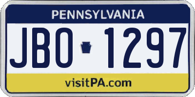 PA license plate JBO1297