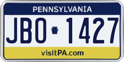 PA license plate JBO1427