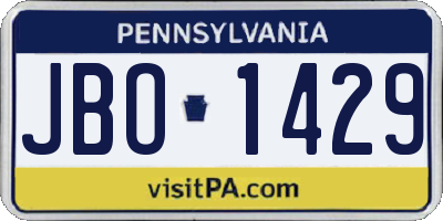 PA license plate JBO1429