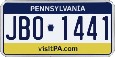 PA license plate JBO1441