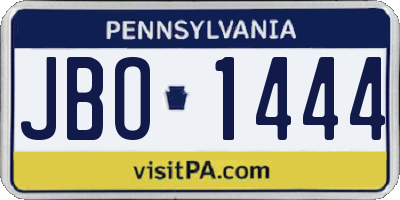 PA license plate JBO1444