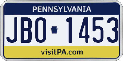 PA license plate JBO1453