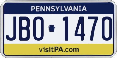 PA license plate JBO1470