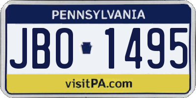 PA license plate JBO1495