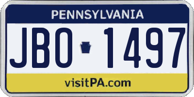 PA license plate JBO1497