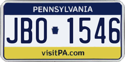 PA license plate JBO1546