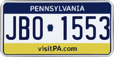 PA license plate JBO1553
