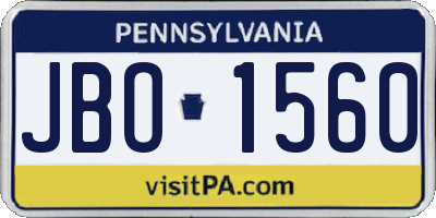 PA license plate JBO1560