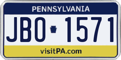 PA license plate JBO1571