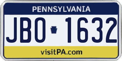 PA license plate JBO1632