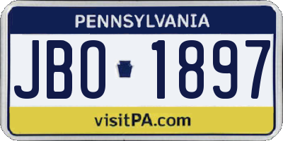 PA license plate JBO1897