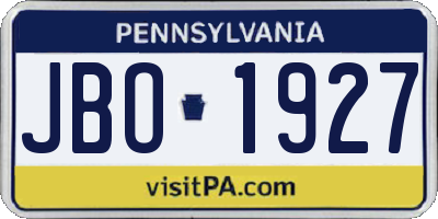 PA license plate JBO1927