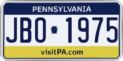 PA license plate JBO1975