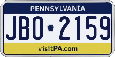 PA license plate JBO2159