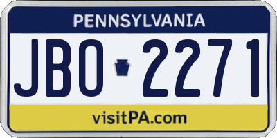 PA license plate JBO2271