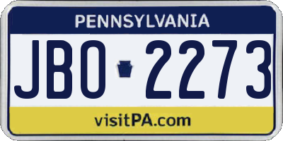 PA license plate JBO2273