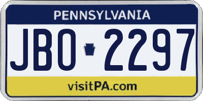 PA license plate JBO2297