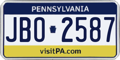 PA license plate JBO2587