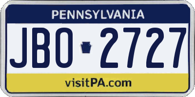 PA license plate JBO2727