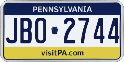 PA license plate JBO2744