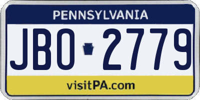 PA license plate JBO2779