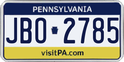 PA license plate JBO2785