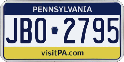 PA license plate JBO2795